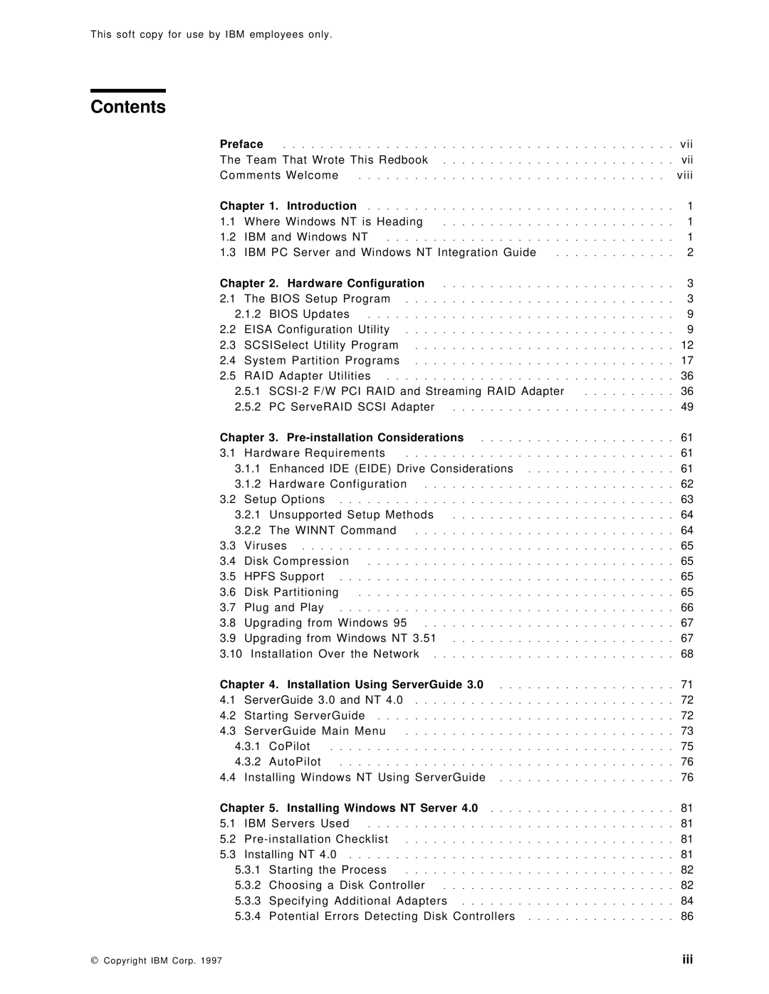 IBM SG24-4763-00 manual Contents 