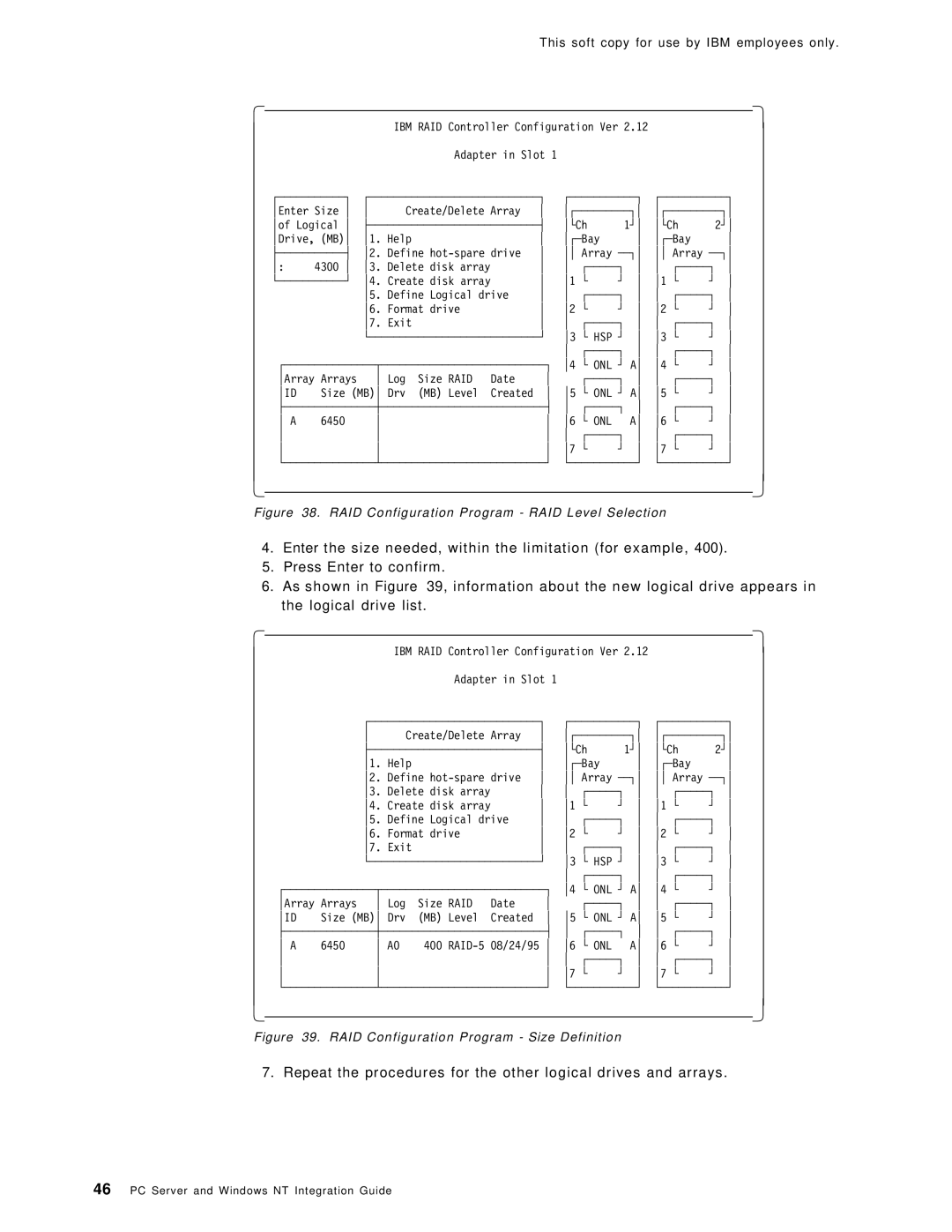 IBM SG24-4763-00 manual RAID Configuration Program RAID Level Selection 