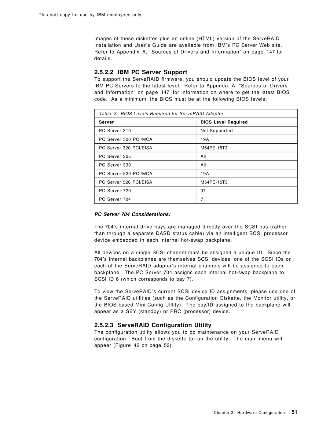 IBM SG24-4763-00 manual IBM PC Server Support, ServeRAID Configuration Utility 