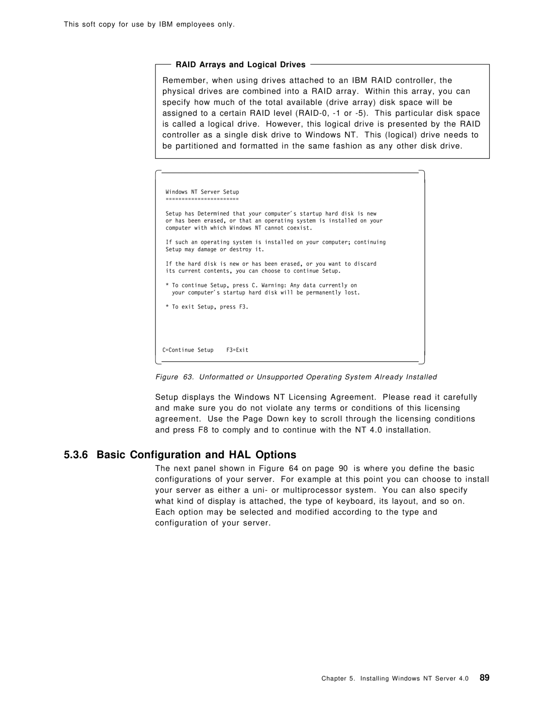 IBM SG24-4763-00 manual Basic Configuration and HAL Options, RAID Arrays and Logical Drives 