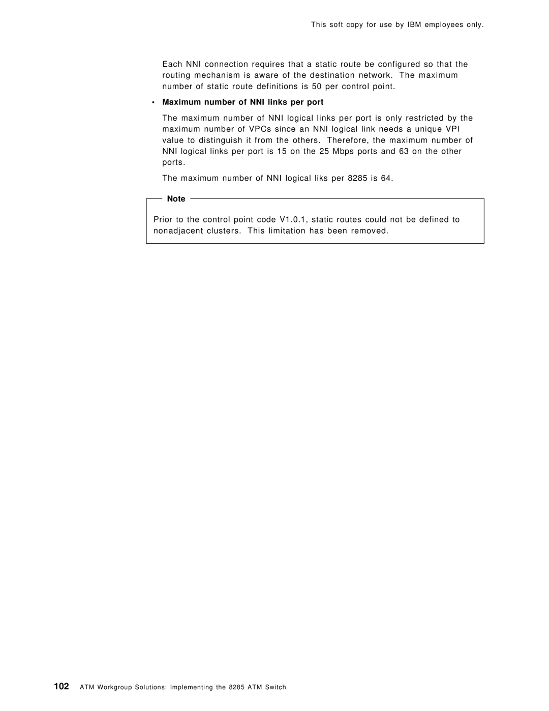 IBM SG24-4817-00 manual Maximum number of NNI links per port 