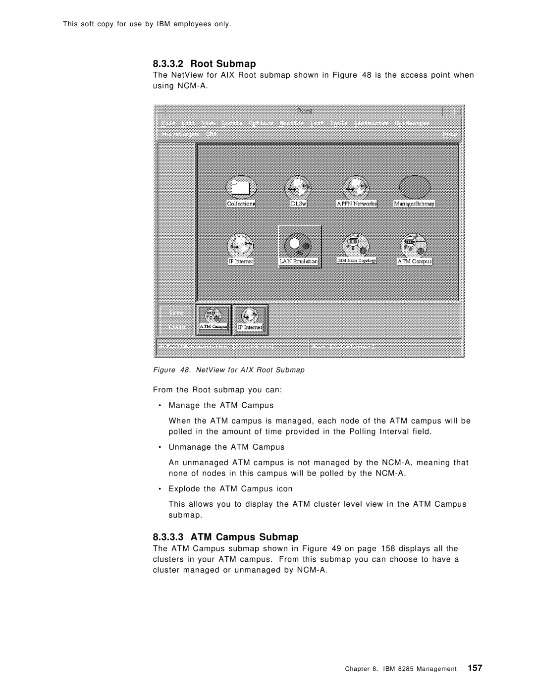 IBM SG24-4817-00 manual Root Submap, ATM Campus Submap 