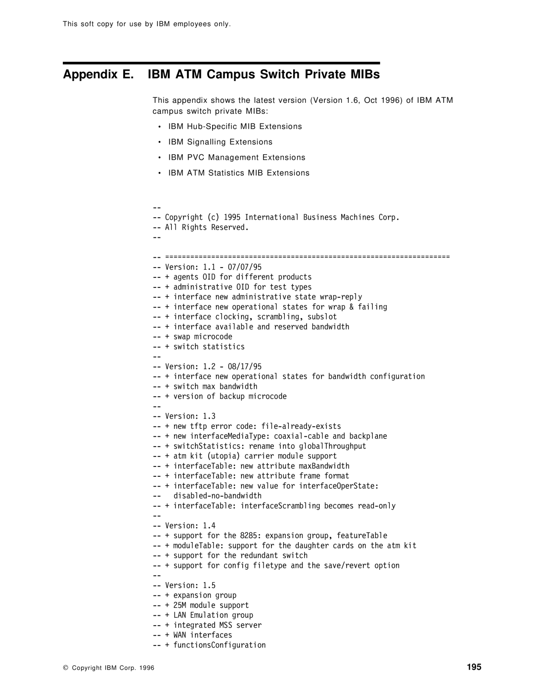 IBM SG24-4817-00 manual Appendix E. IBM ATM Campus Switch Private MIBs, 195 