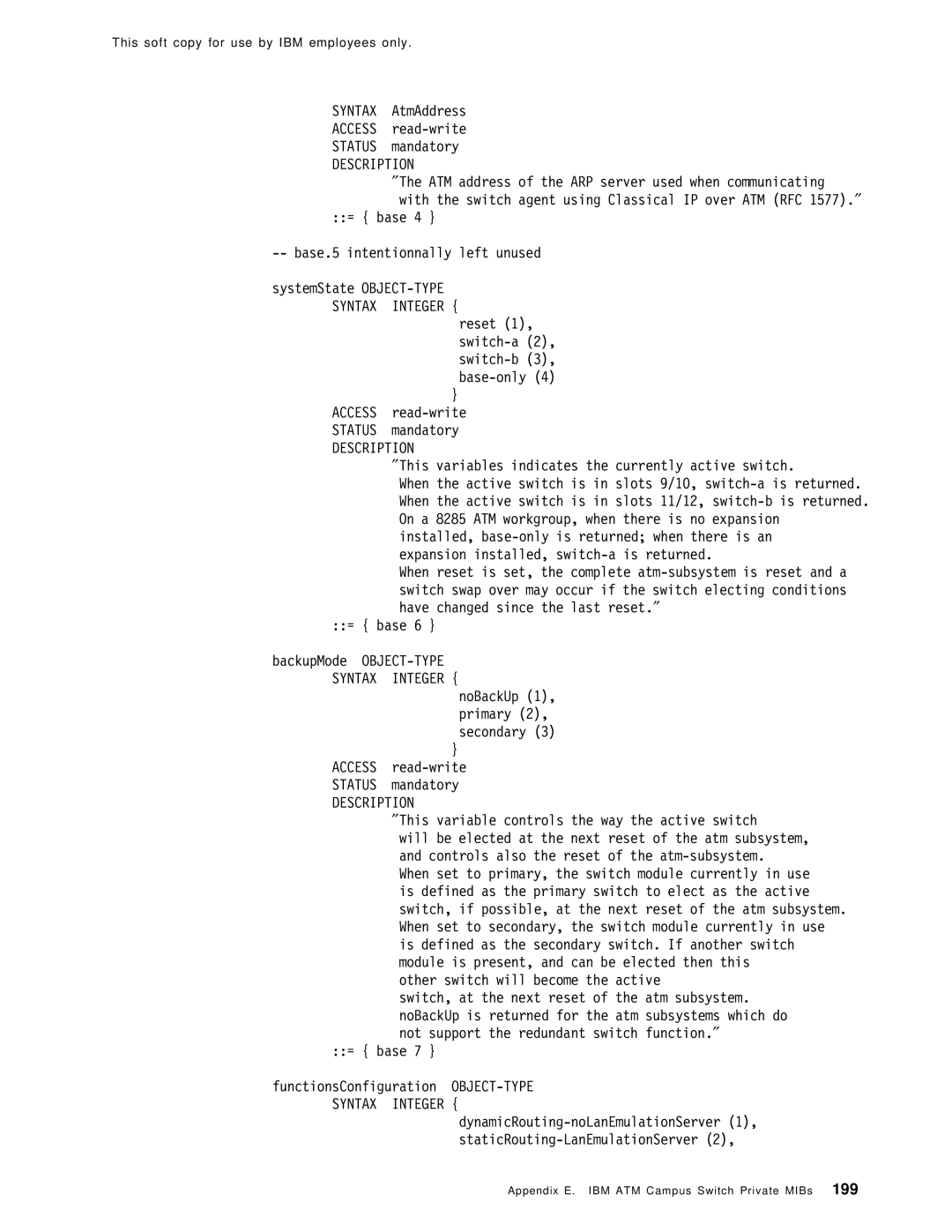 IBM SG24-4817-00 manual Syntax AtmAddress Access read-write Status mandatory 