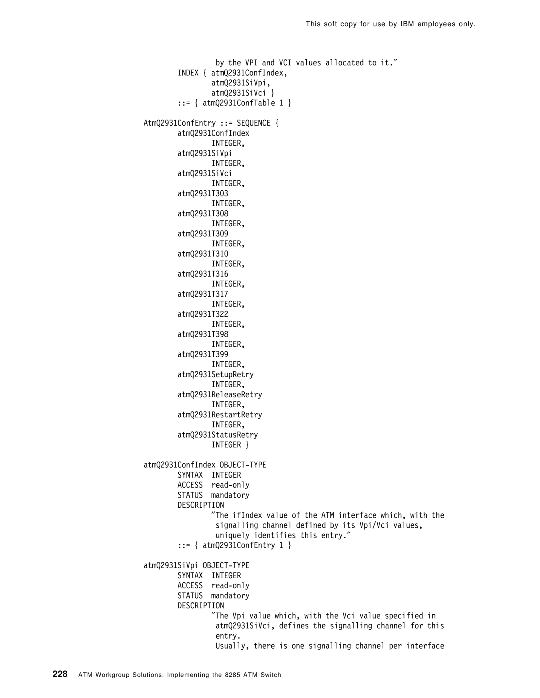 IBM SG24-4817-00 manual AtmQ2931SiVpi 