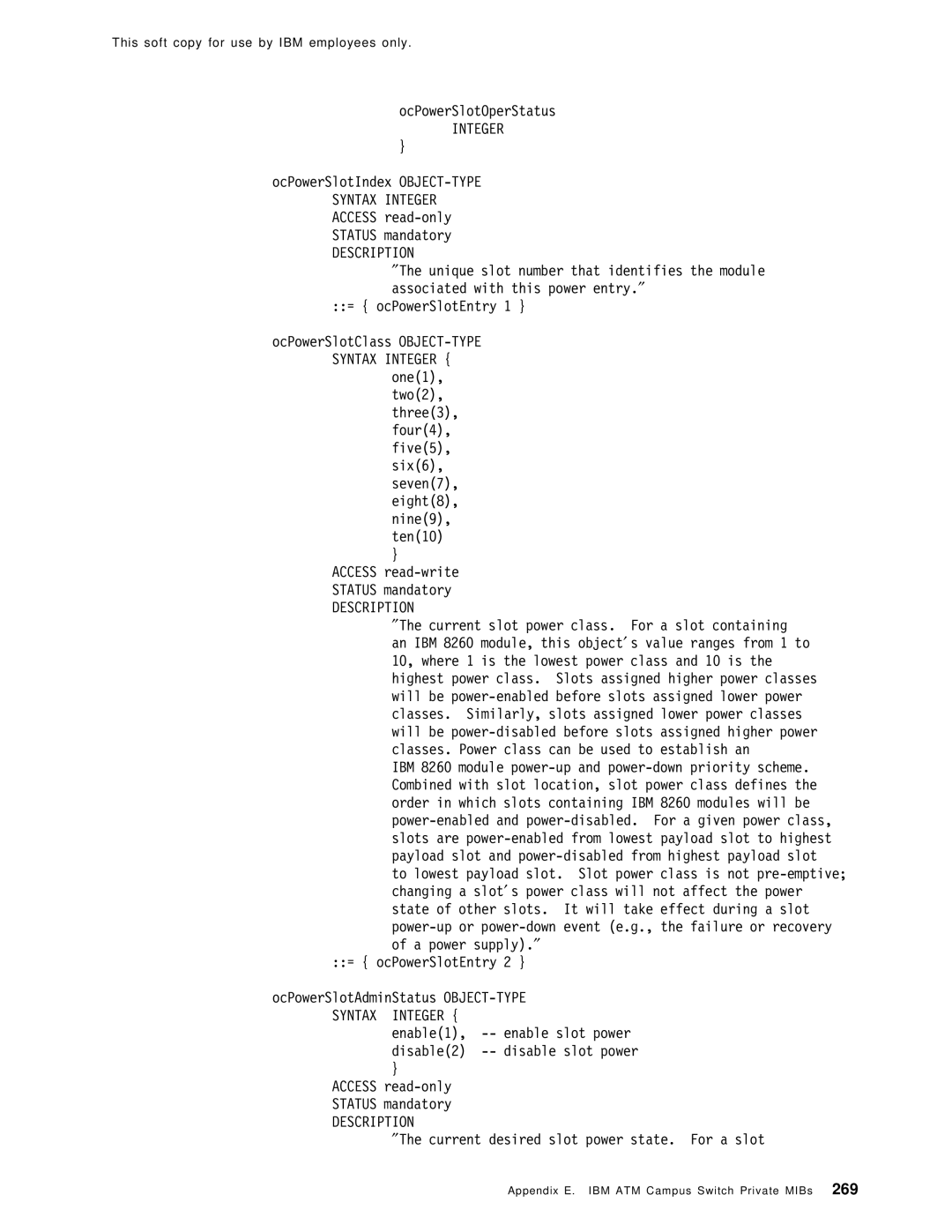 IBM SG24-4817-00 manual OcPowerSlotOperStatus 