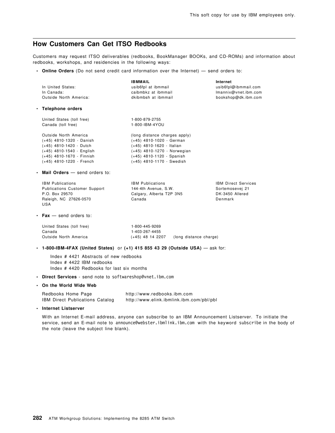 IBM SG24-4817-00 manual How Customers Can Get Itso Redbooks, Telephone orders, On the World Wide Web 