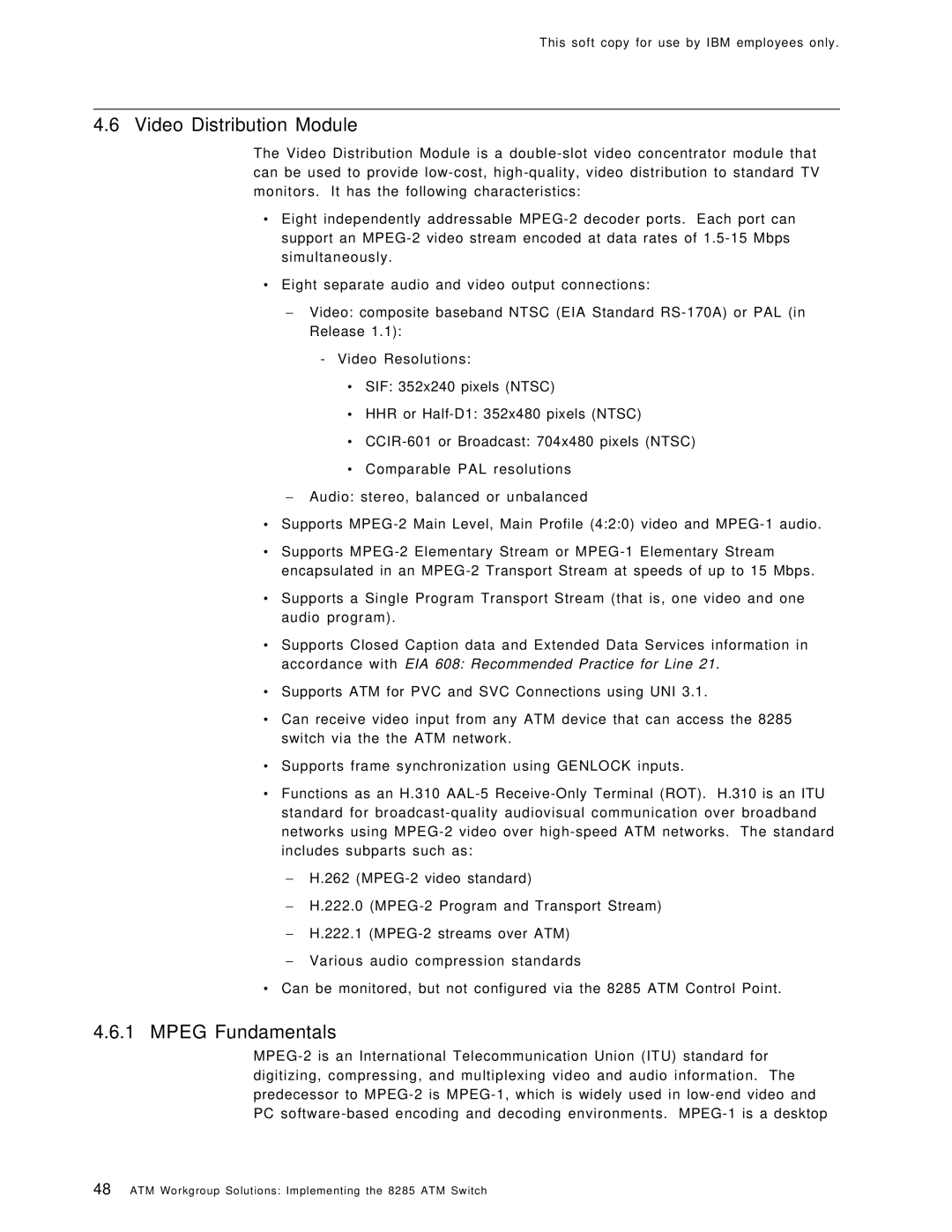 IBM SG24-4817-00 manual Video Distribution Module, Mpeg Fundamentals 