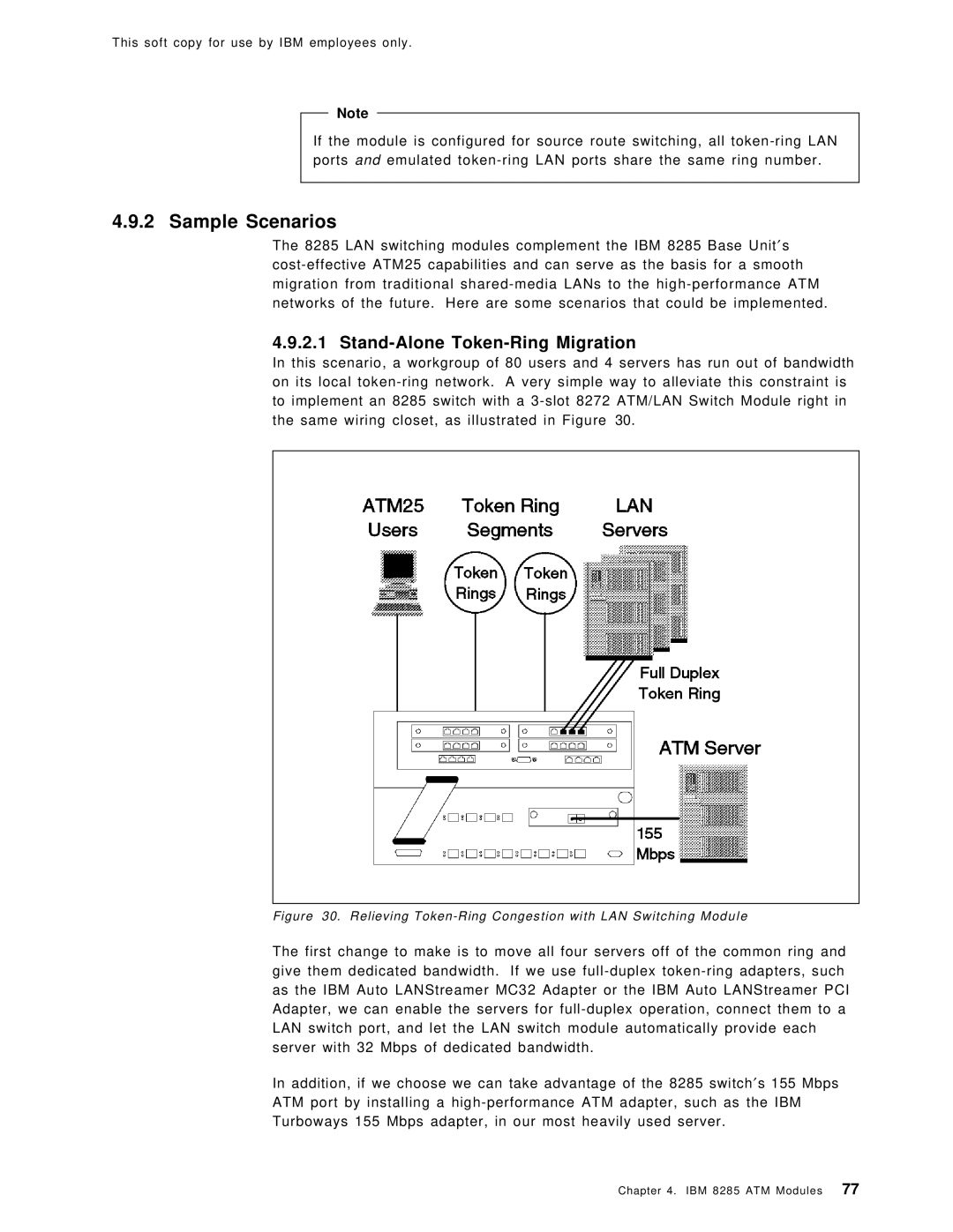 IBM SG24-4817-00 manual Stand-Alone Token-Ring Migration, Relieving Token-Ring Congestion with LAN Switching Module 