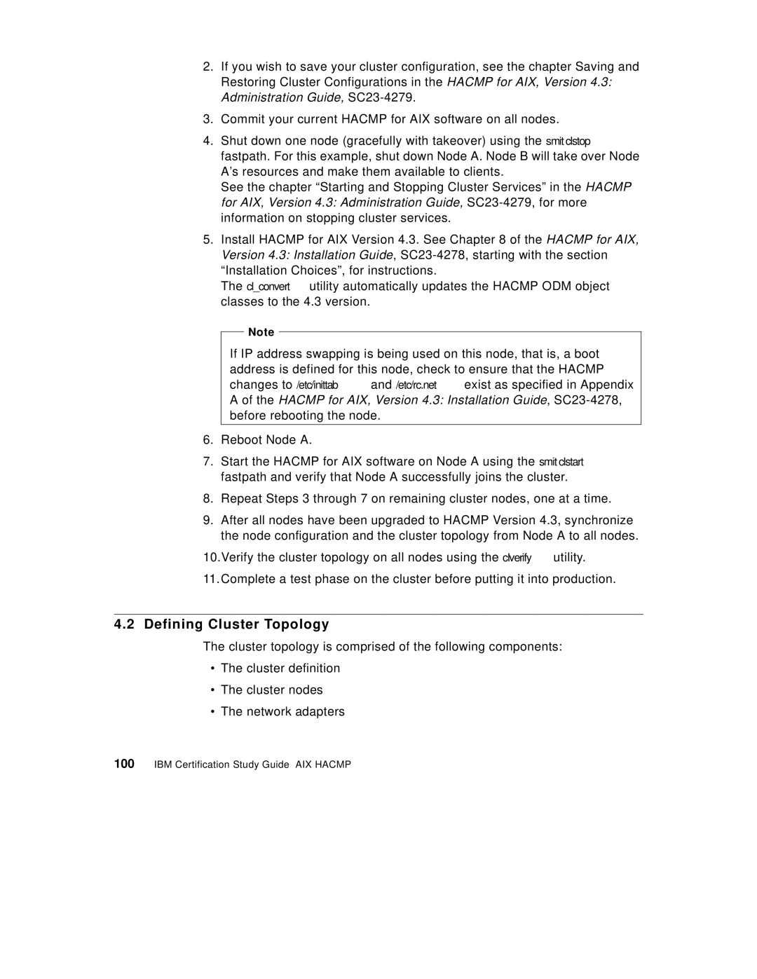 IBM SG24-5131-00 manual Defining Cluster Topology 