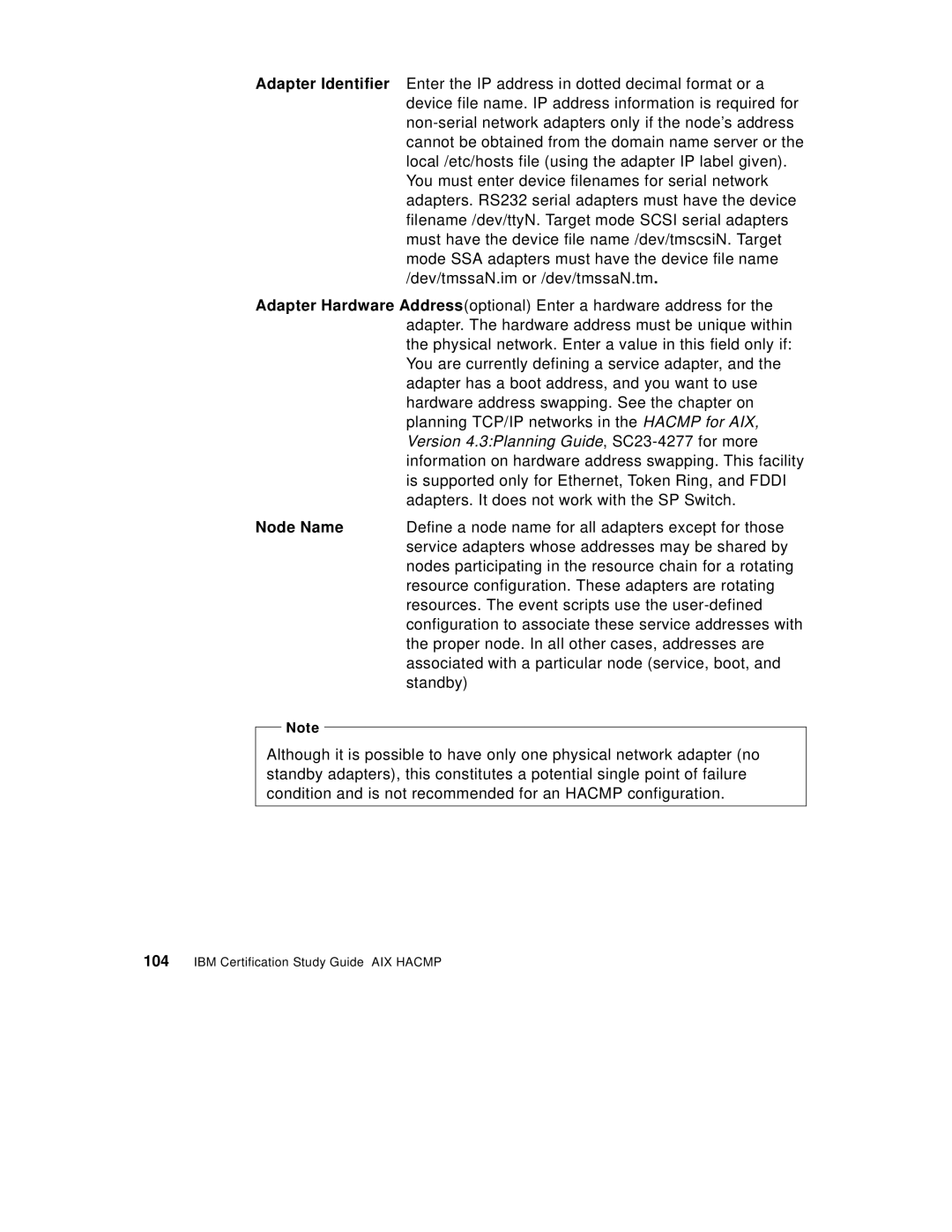 IBM SG24-5131-00 manual Node Name 