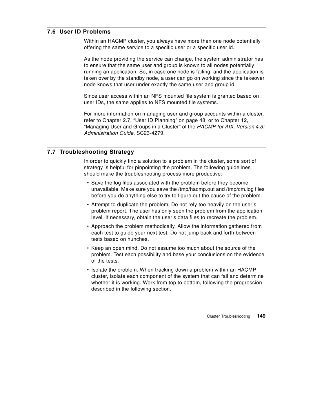 IBM SG24-5131-00 manual User ID Problems, Troubleshooting Strategy 