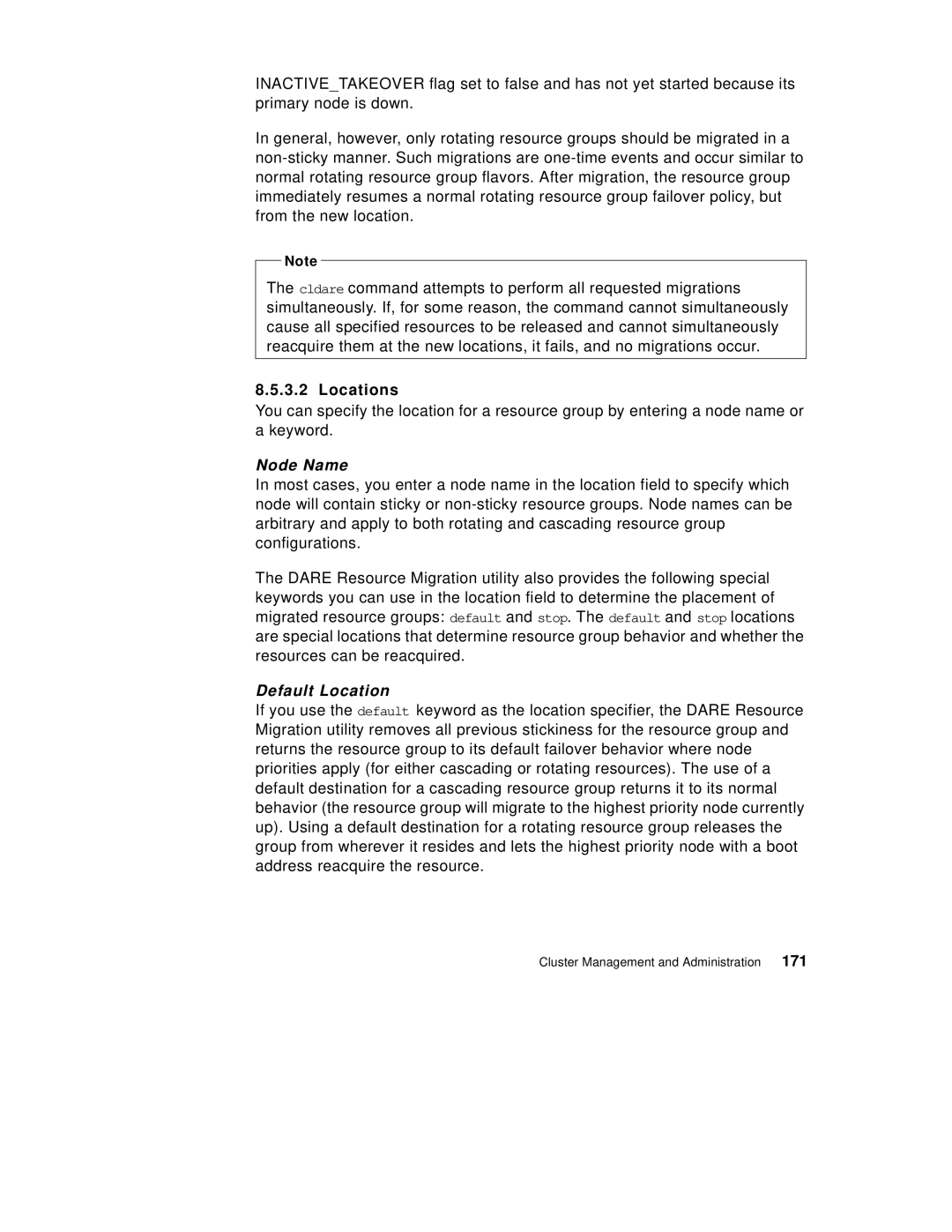 IBM SG24-5131-00 manual Locations, Node Name, Default Location 