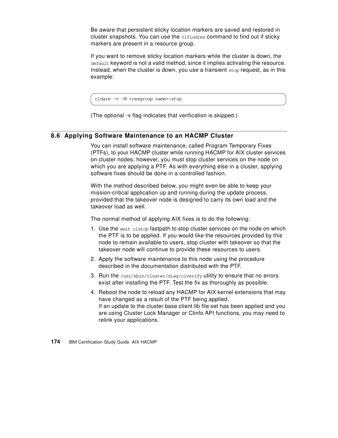 IBM SG24-5131-00 manual Applying Software Maintenance to an Hacmp Cluster 