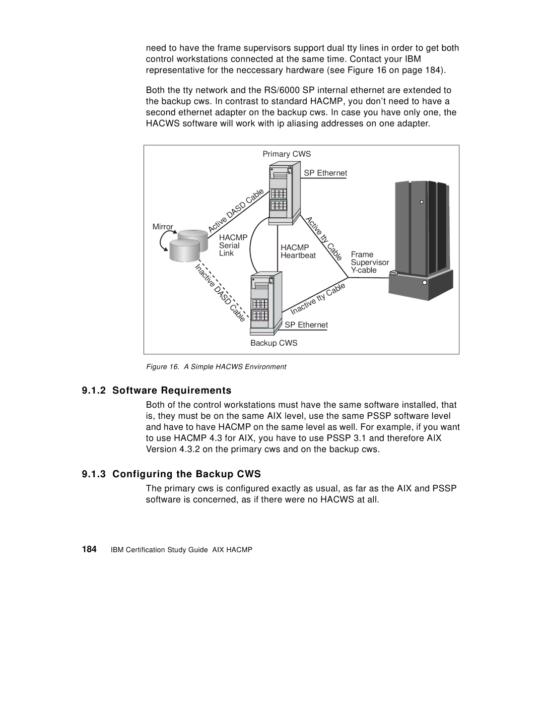 IBM SG24-5131-00 manual Software Requirements, Configuring the Backup CWS 