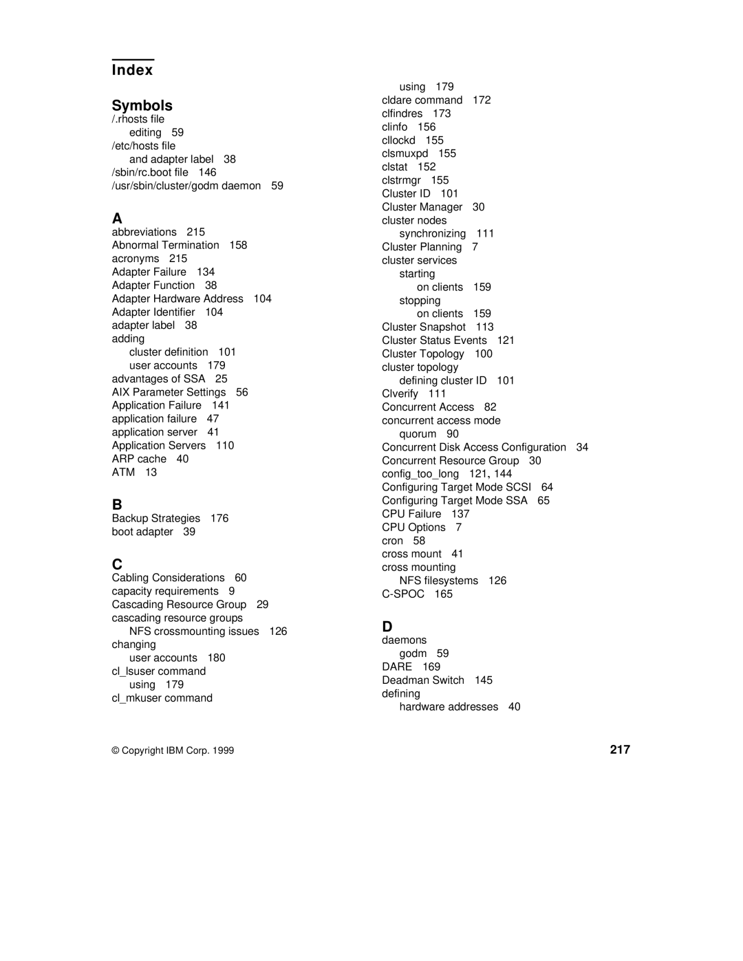 IBM SG24-5131-00 manual Index Symbols, 217 