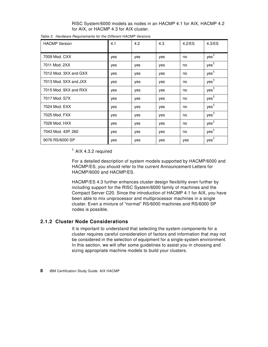 IBM SG24-5131-00 manual Cluster Node Considerations 