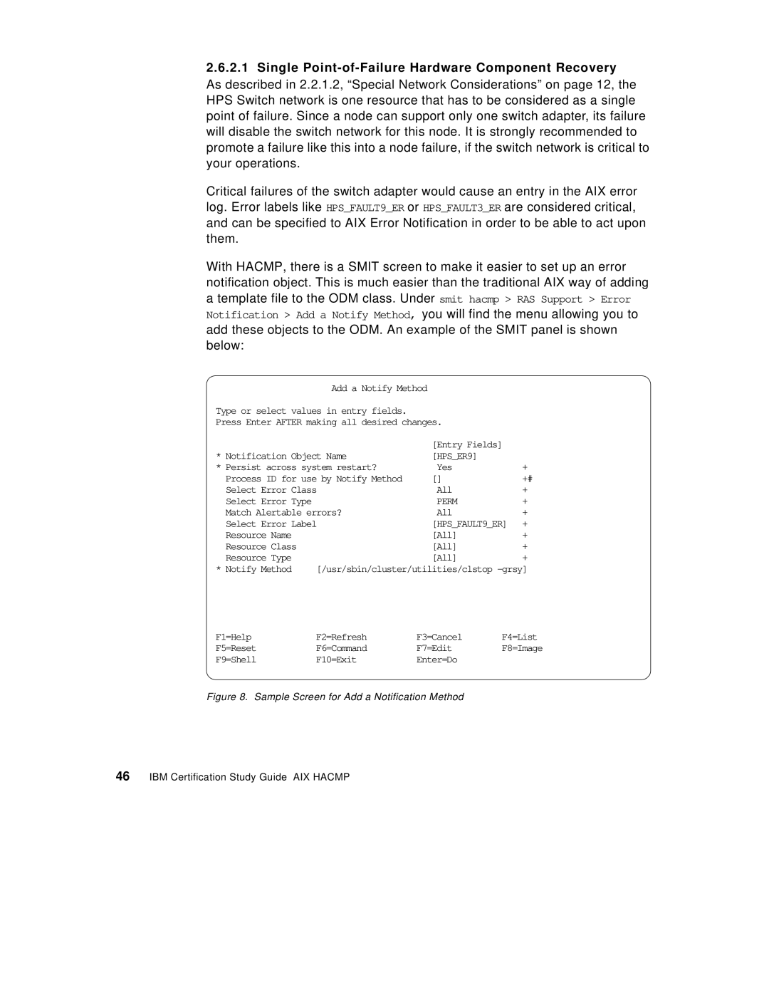 IBM SG24-5131-00 manual Sample Screen for Add a Notification Method 