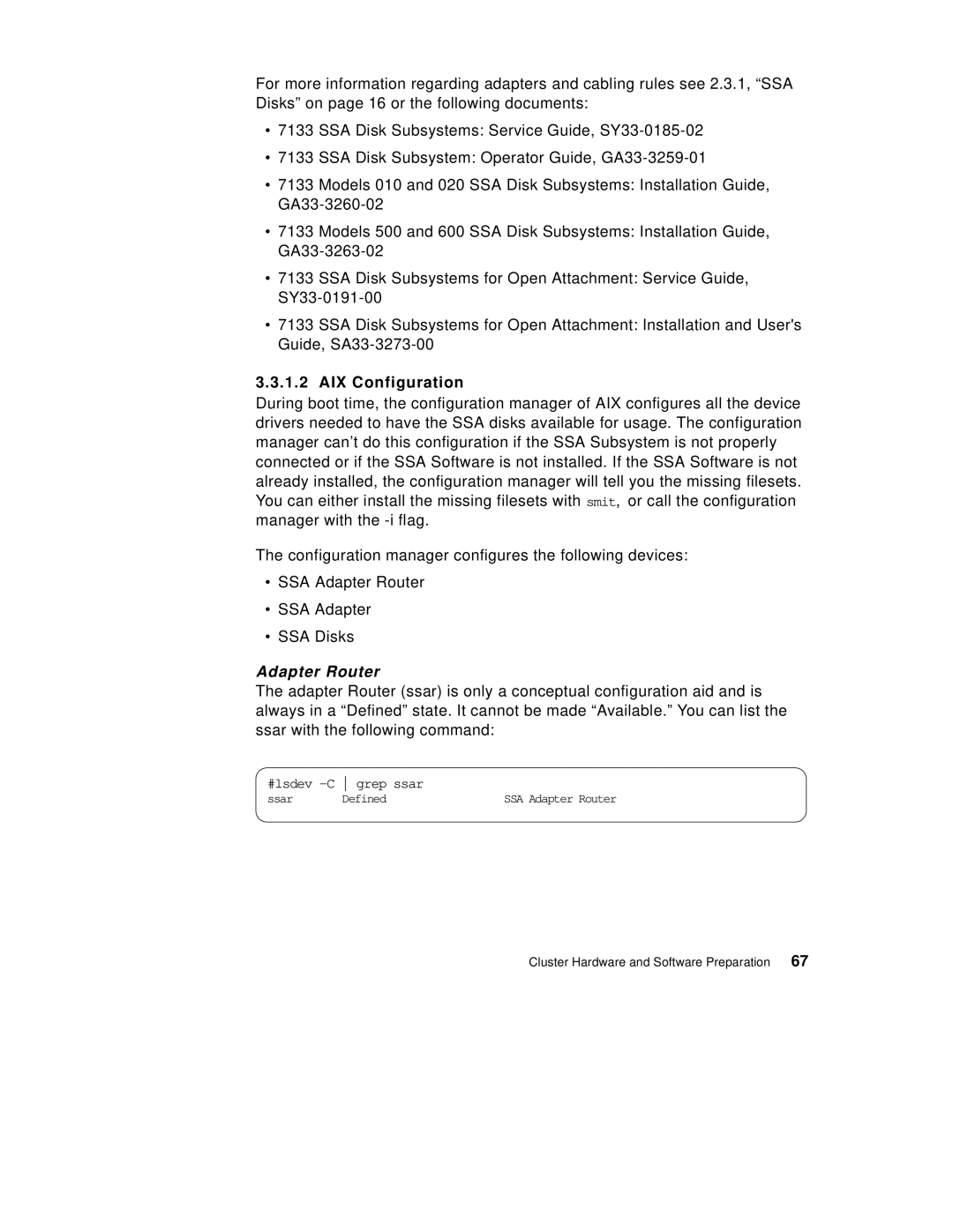 IBM SG24-5131-00 manual AIX Configuration, Adapter Router 