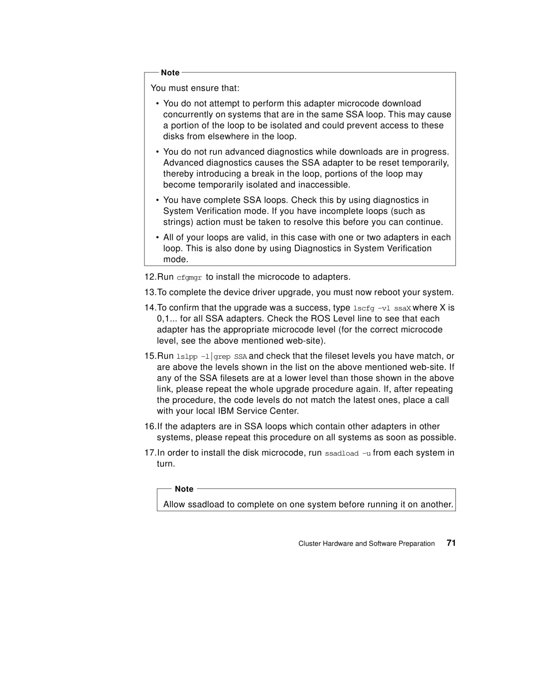 IBM SG24-5131-00 manual Cluster Hardware and Software Preparation 