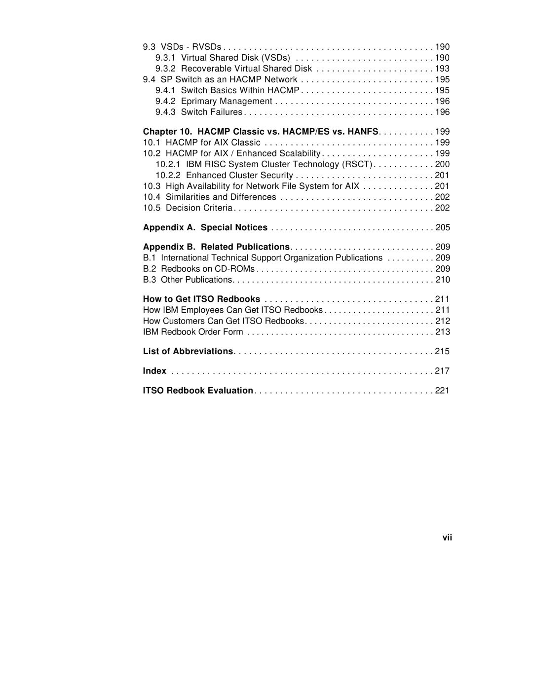 IBM SG24-5131-00 manual Appendix A. Special Notices, Vii 