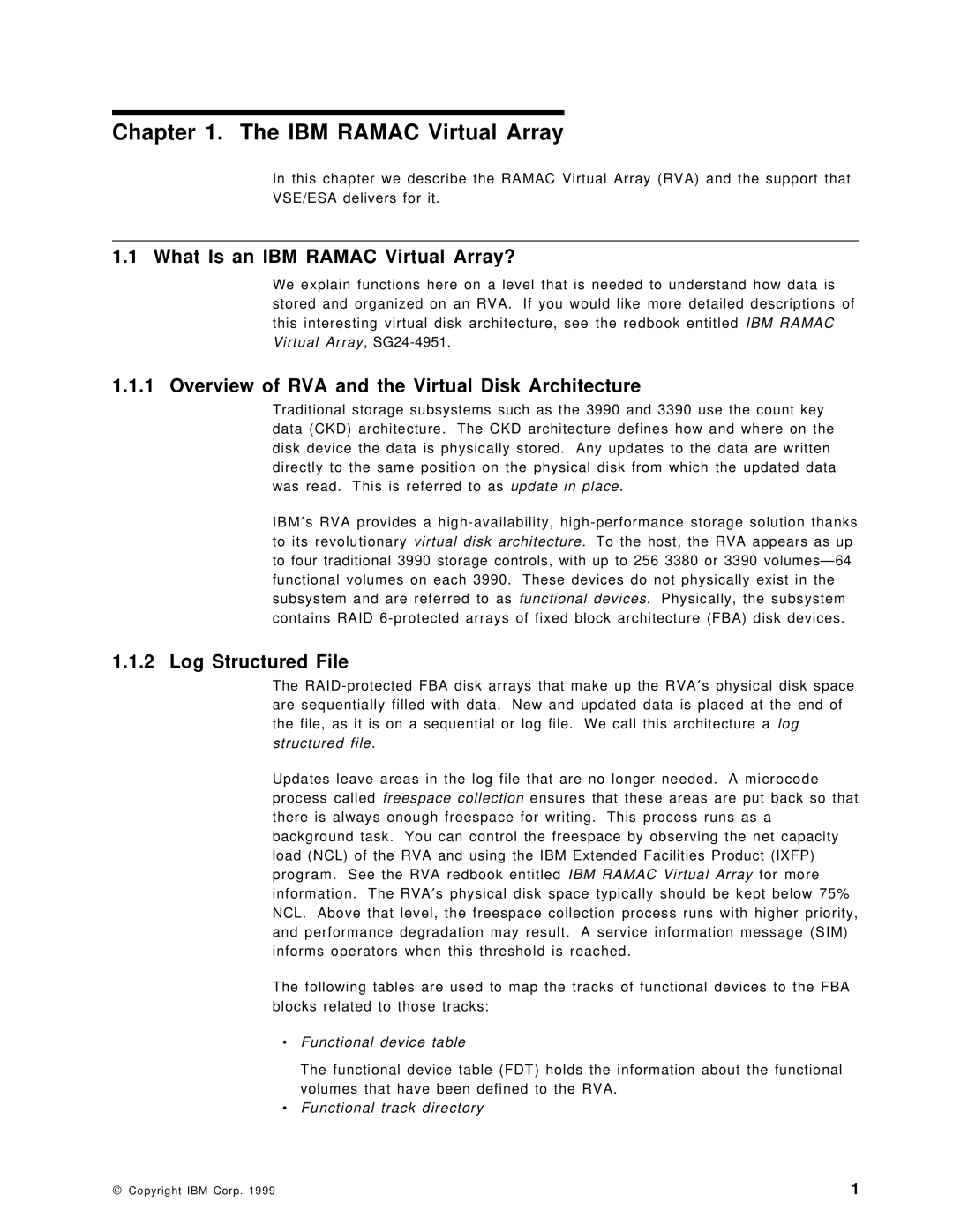 IBM SG24-5360-00 manual What Is an IBM Ramac Virtual Array?, Overview of RVA and the Virtual Disk Architecture 