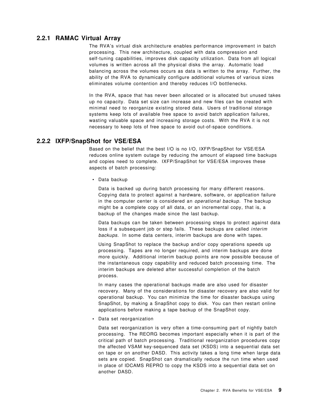 IBM SG24-5360-00 manual Ramac Virtual Array, IXFP/SnapShot for VSE/ESA 