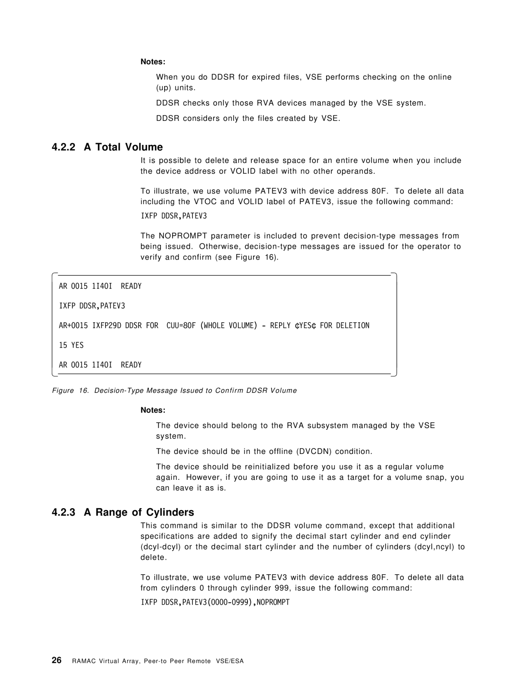 IBM SG24-5360-00 manual Total Volume, Ixfp DDSR,PATEV30000-0999,NOPROMPT 