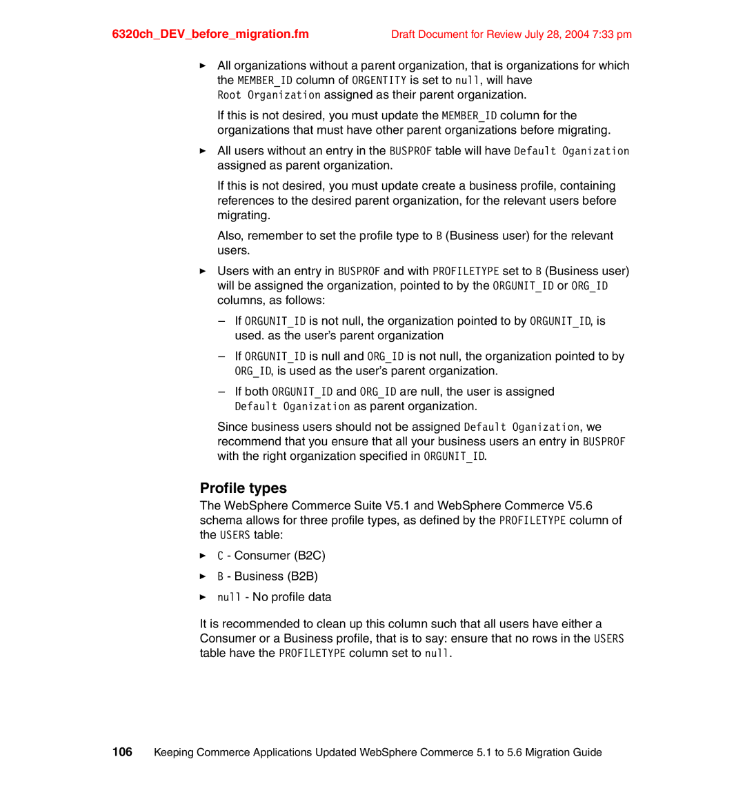 IBM SG24-6320-00 manual Profile types 