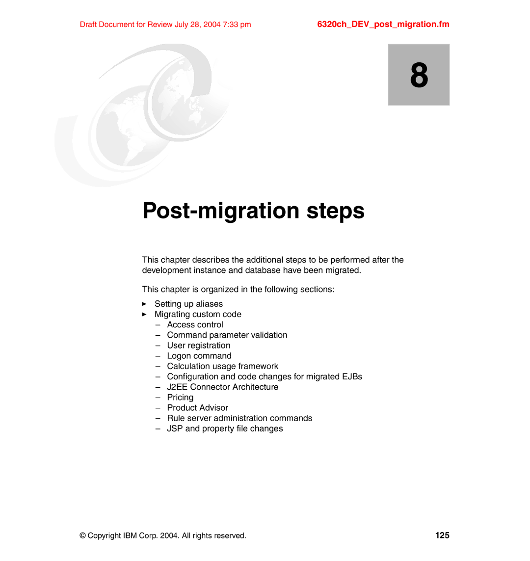 IBM SG24-6320-00 manual Post-migration steps 