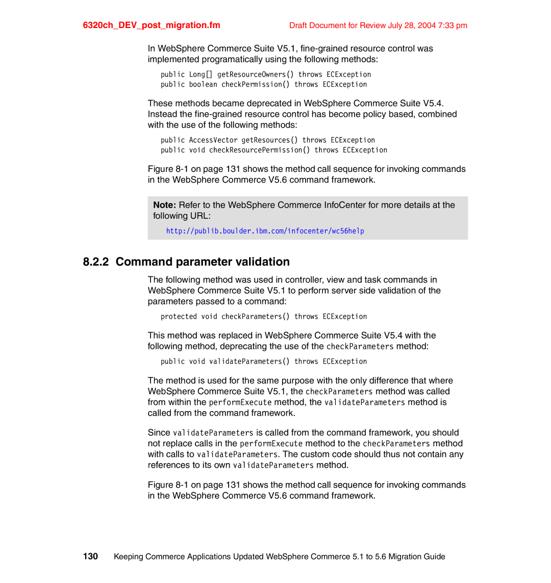 IBM SG24-6320-00 manual Command parameter validation 