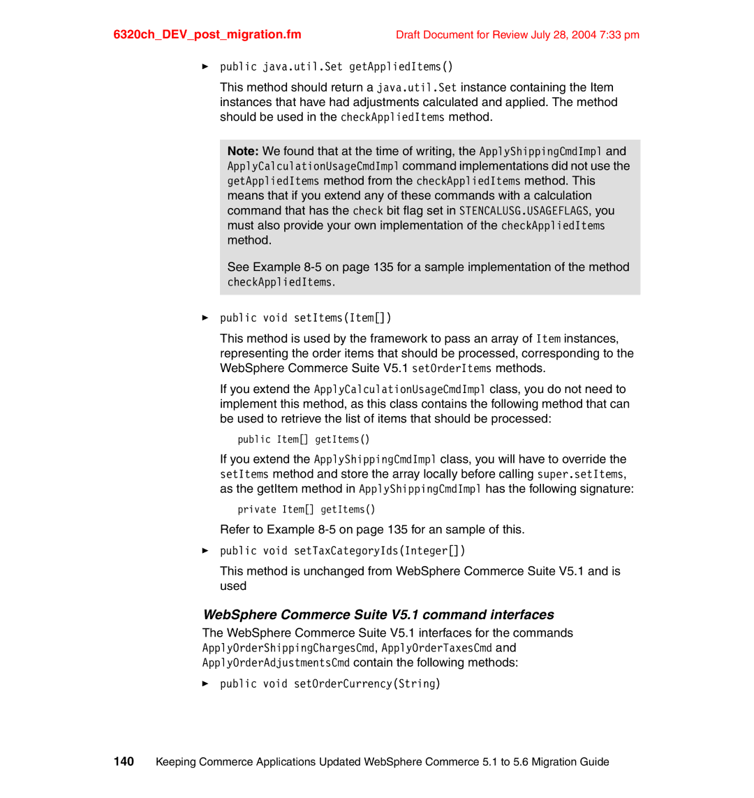 IBM SG24-6320-00 manual Refer to Example 8-5 on page 135 for an sample of this 