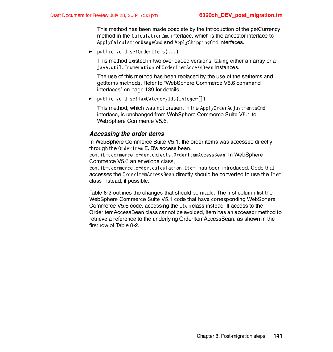 IBM SG24-6320-00 manual Accessing the order items 