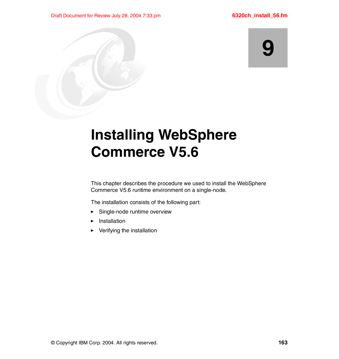 IBM SG24-6320-00 manual Installing WebSphere Commerce 