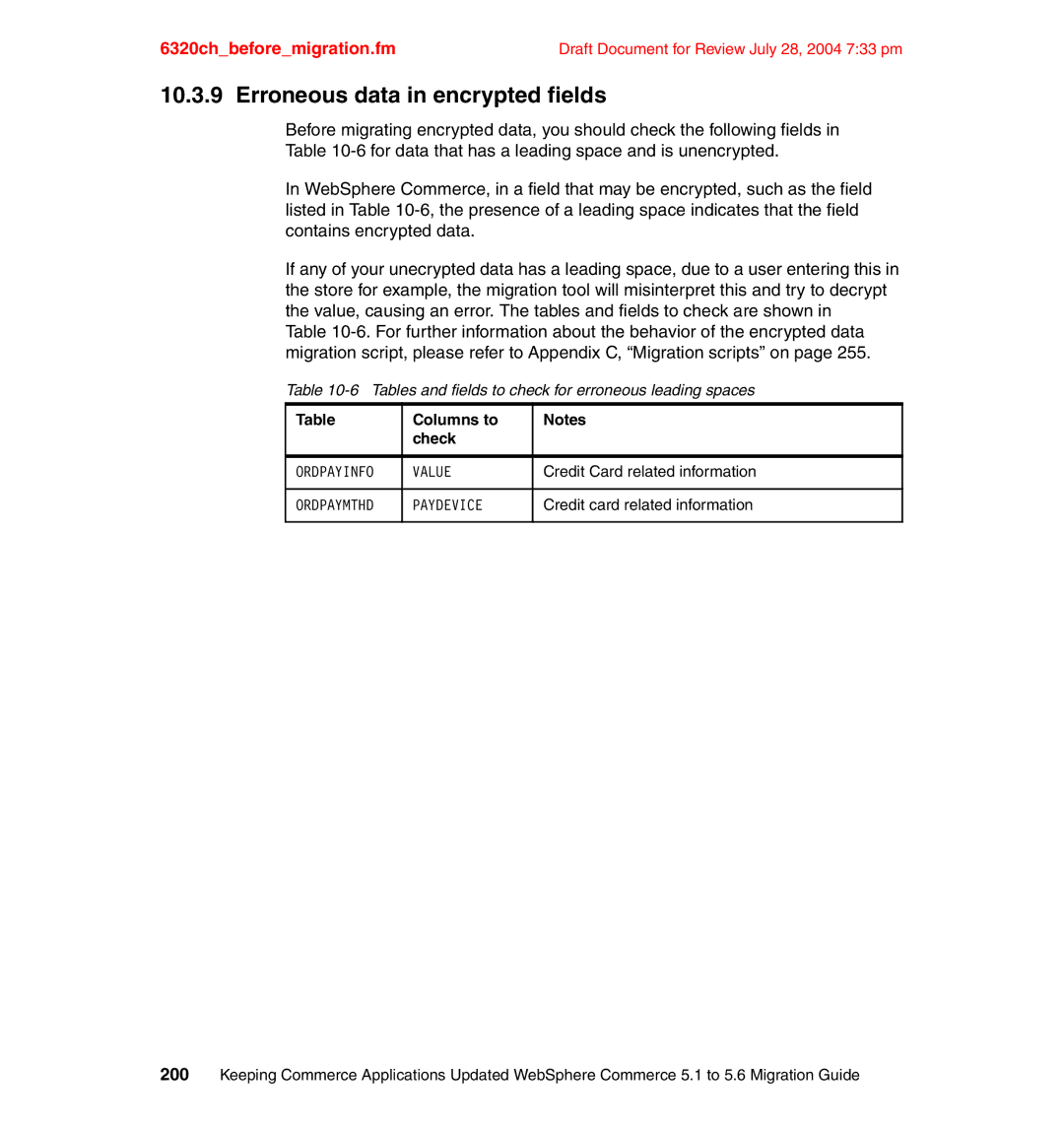 IBM SG24-6320-00 manual Erroneous data in encrypted fields 