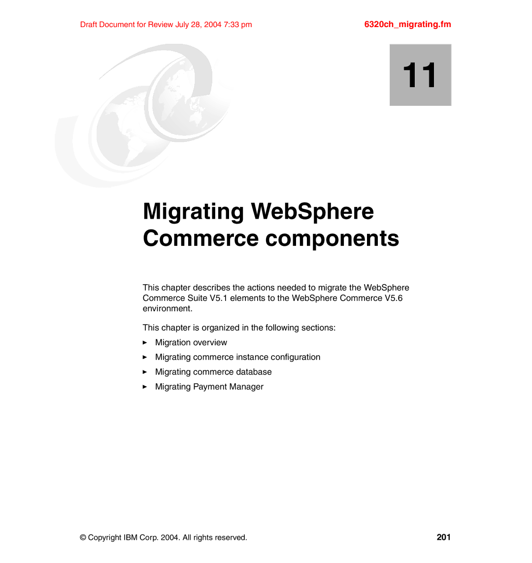 IBM SG24-6320-00 manual Migrating WebSphere Commerce components 