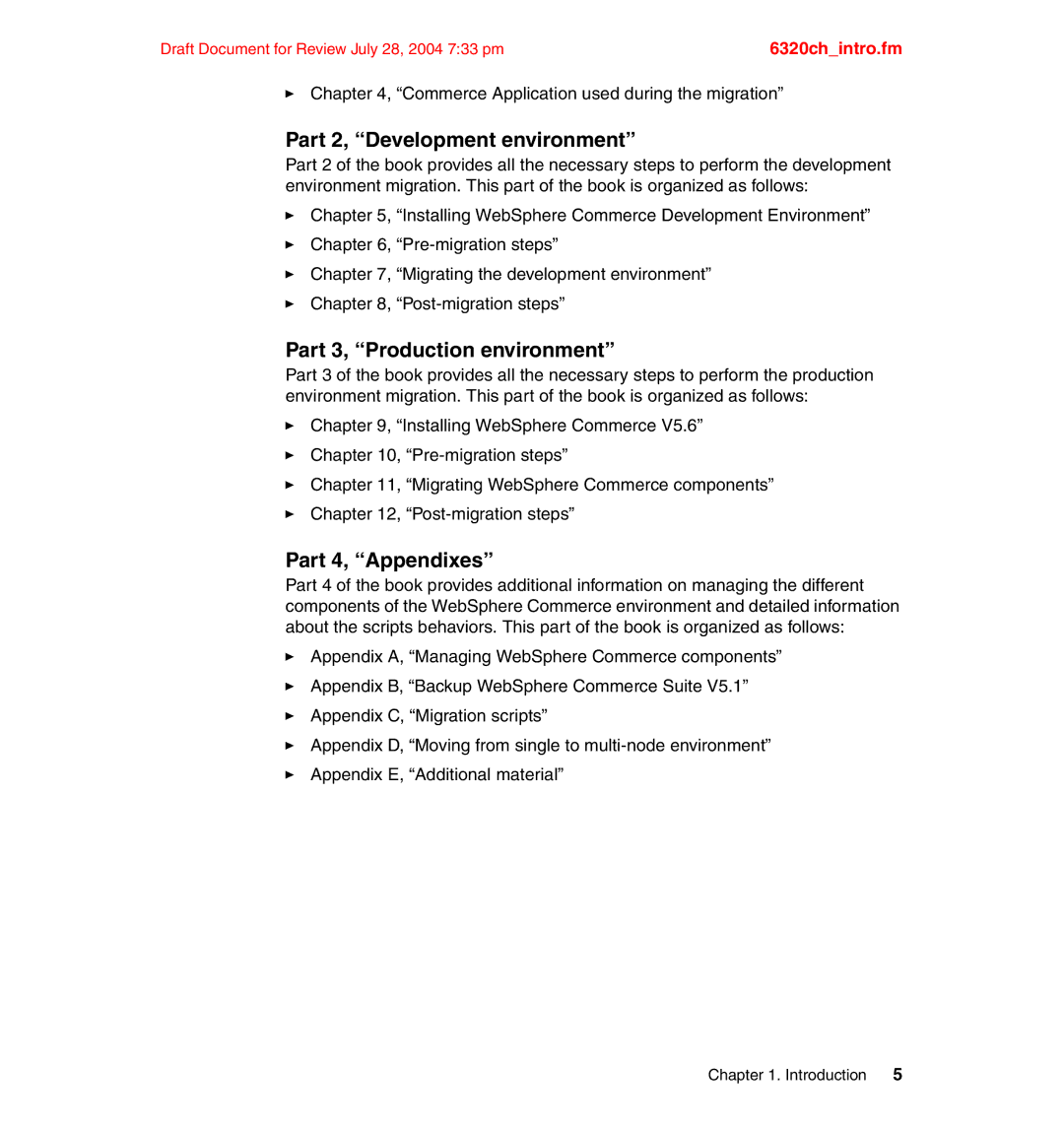 IBM SG24-6320-00 manual Part 2, Development environment, Part 3, Production environment, Part 4, Appendixes 