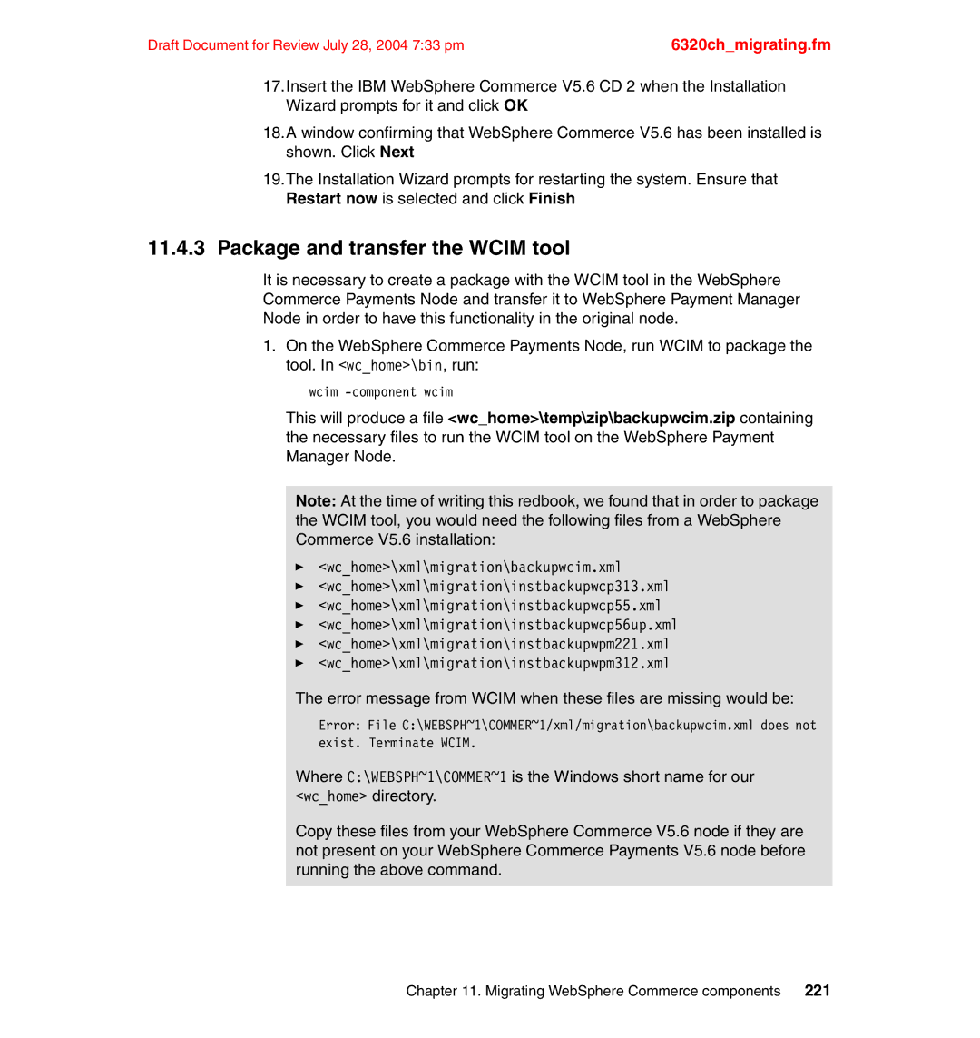 IBM SG24-6320-00 manual Package and transfer the Wcim tool 