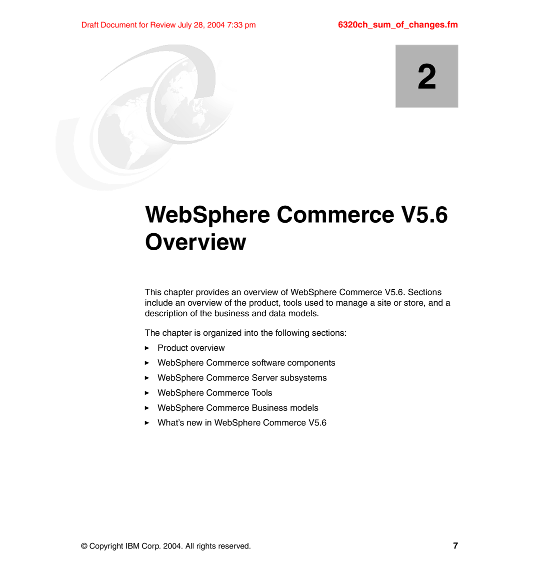 IBM SG24-6320-00 manual WebSphere Commerce V5.6 Overview 