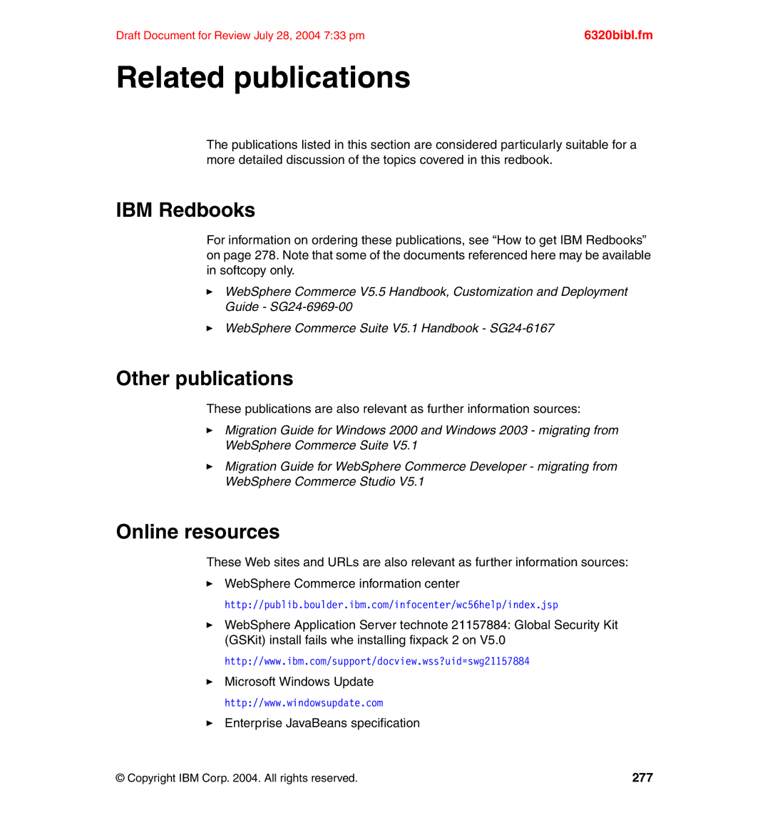 IBM SG24-6320-00 manual IBM Redbooks, Other publications, Online resources 