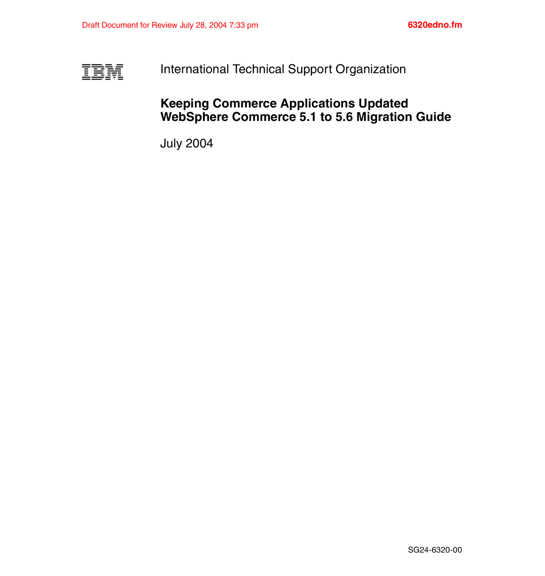 IBM SG24-6320-00 manual International Technical Support Organization 