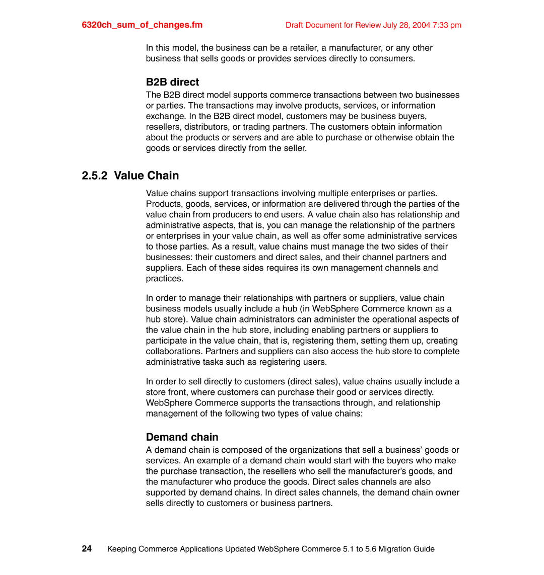 IBM SG24-6320-00 manual Value Chain, B2B direct, Demand chain 