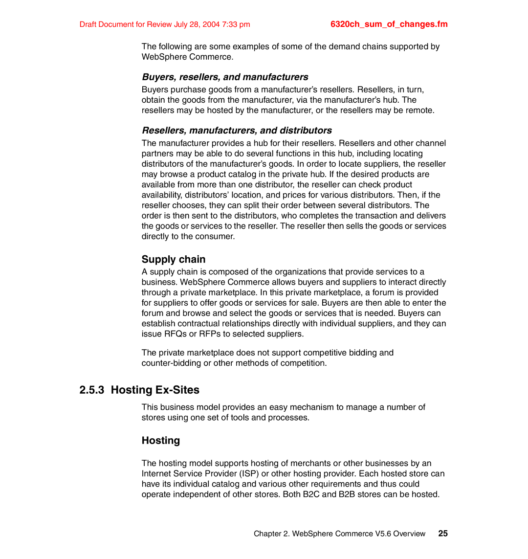 IBM SG24-6320-00 manual Hosting Ex-Sites, Supply chain 