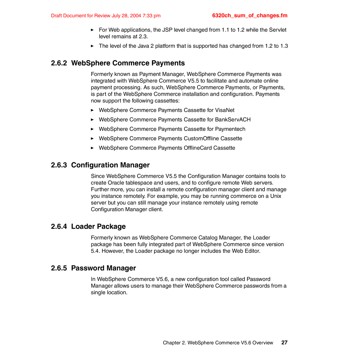 IBM SG24-6320-00 manual WebSphere Commerce Payments, Configuration Manager, Loader Package, Password Manager 