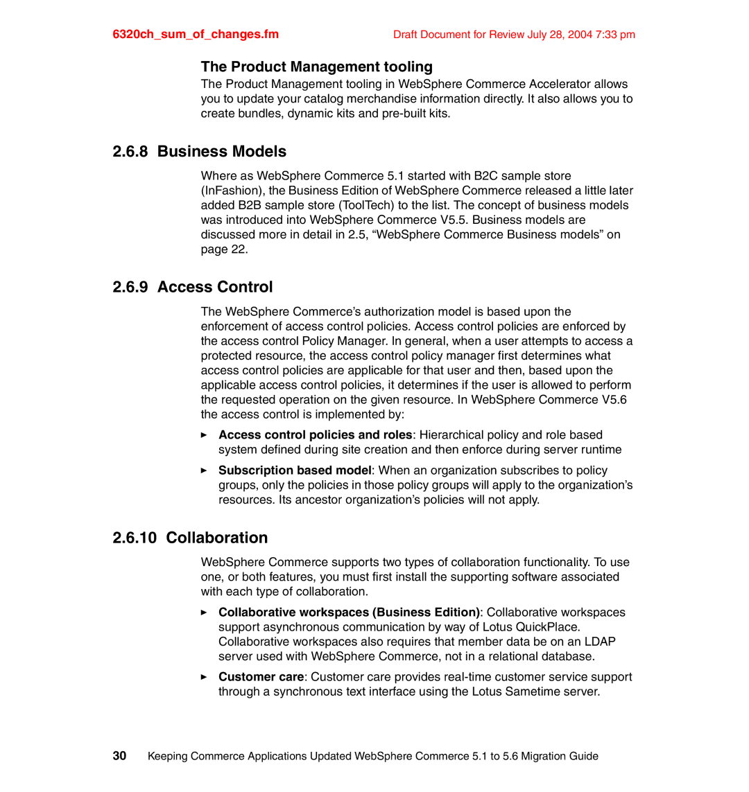 IBM SG24-6320-00 manual Business Models, Access Control, Collaboration, Product Management tooling 