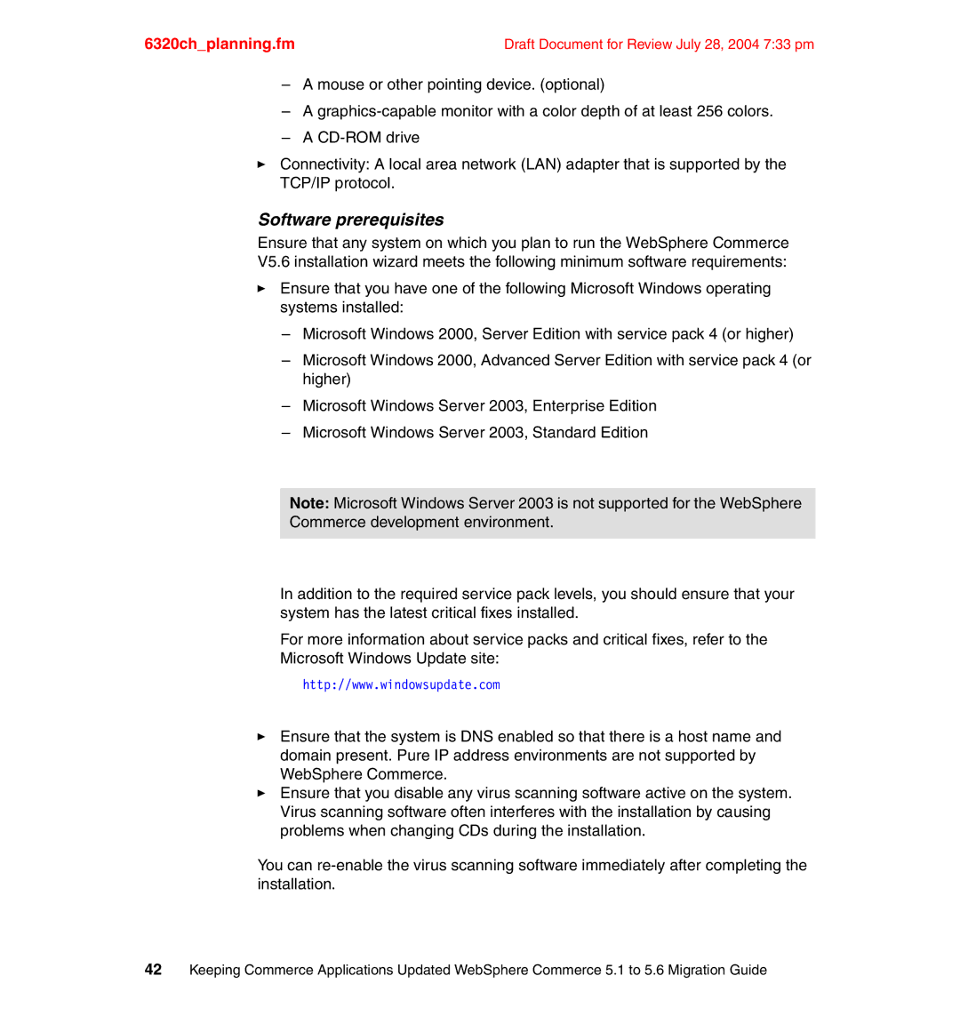 IBM SG24-6320-00 manual Software prerequisites 