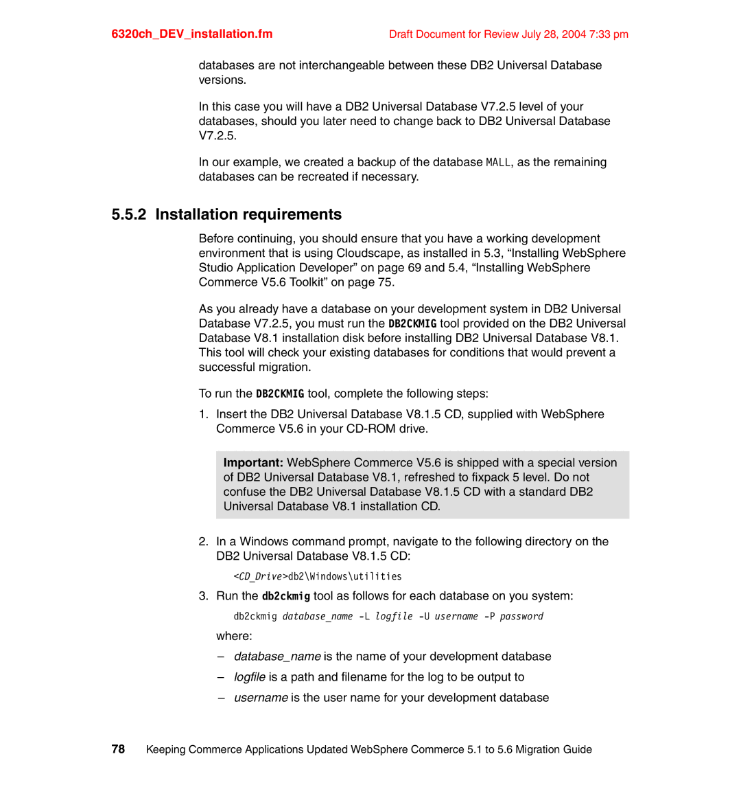 IBM SG24-6320-00 manual Installation requirements 