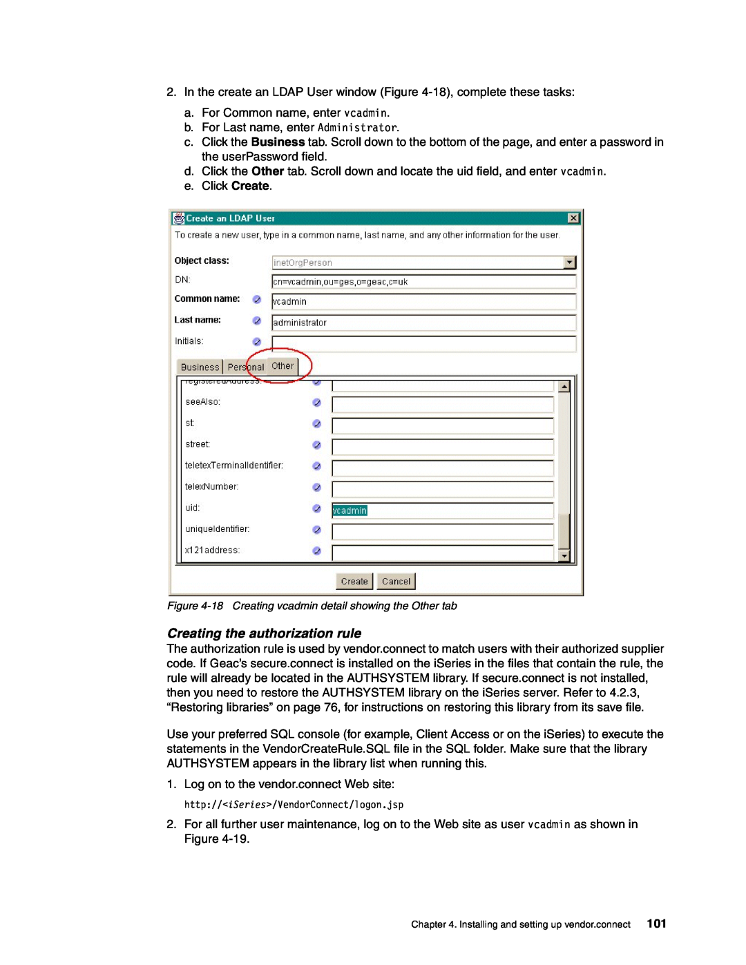 IBM SG24-6526-00 manual Creating the authorization rule 