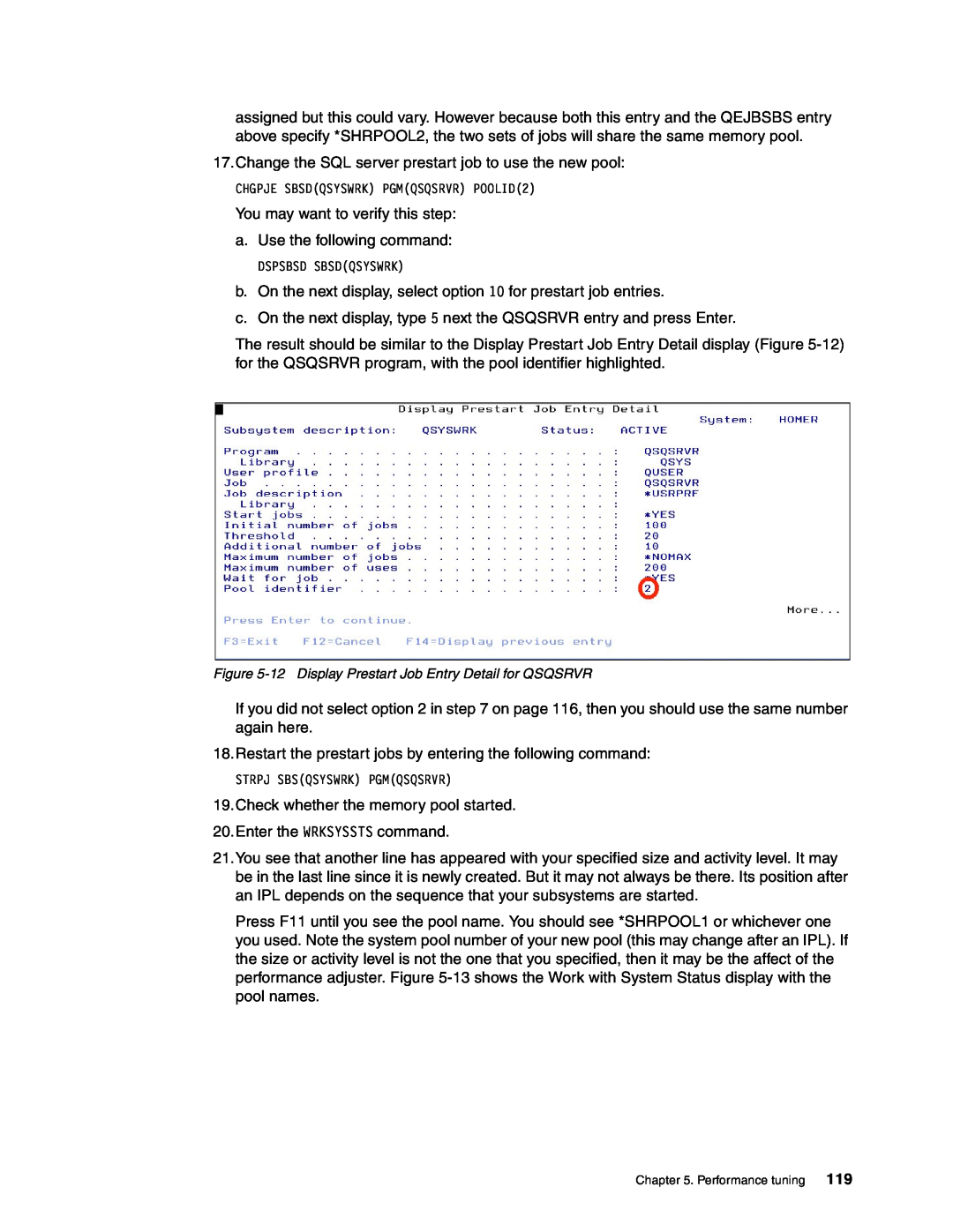 IBM SG24-6526-00 manual Change the SQL server prestart job to use the new pool 