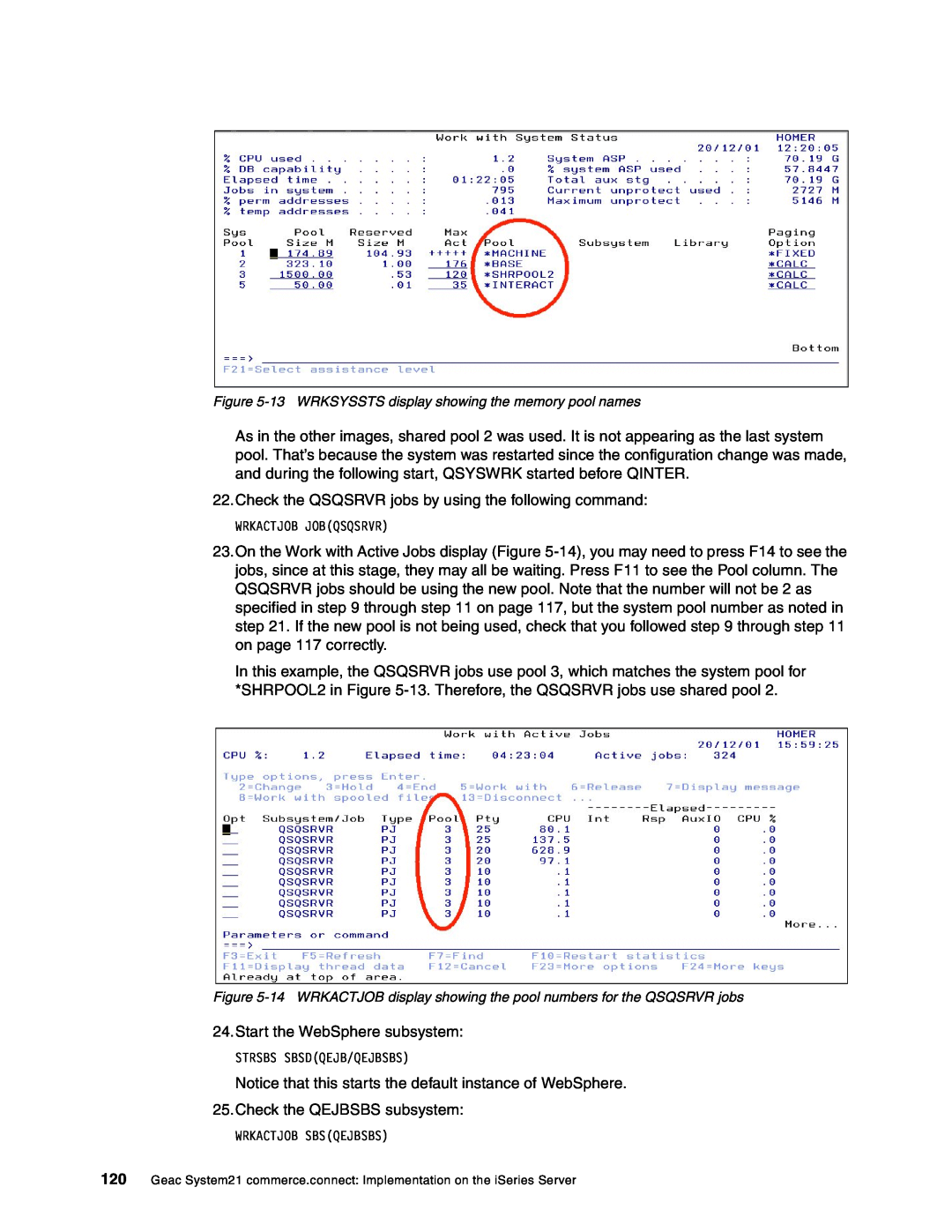 IBM SG24-6526-00 manual Check the QSQSRVR jobs by using the following command 